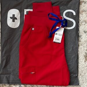 FIGS Winning Red Zamora Jogger Scrub Pants